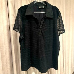 INC International Concepts Black‎ Sheer Blouse